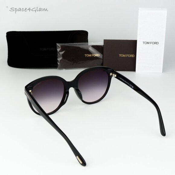 BRAND NEW Tom Ford Women Sunglasses Black Smoke Gradient Round FT0957-D/S 01B - Picture 11 of 12
